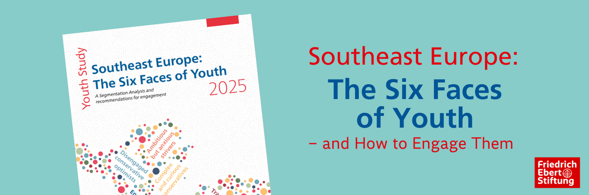 An image shows the cover of the publication 'Youth Study Southeast Europe: The Six Faces of Youth'