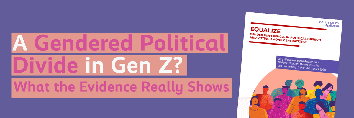 An image shows the cover of the publication next to the headline: A gendered political divide in Gen Z? What the evidence really shows