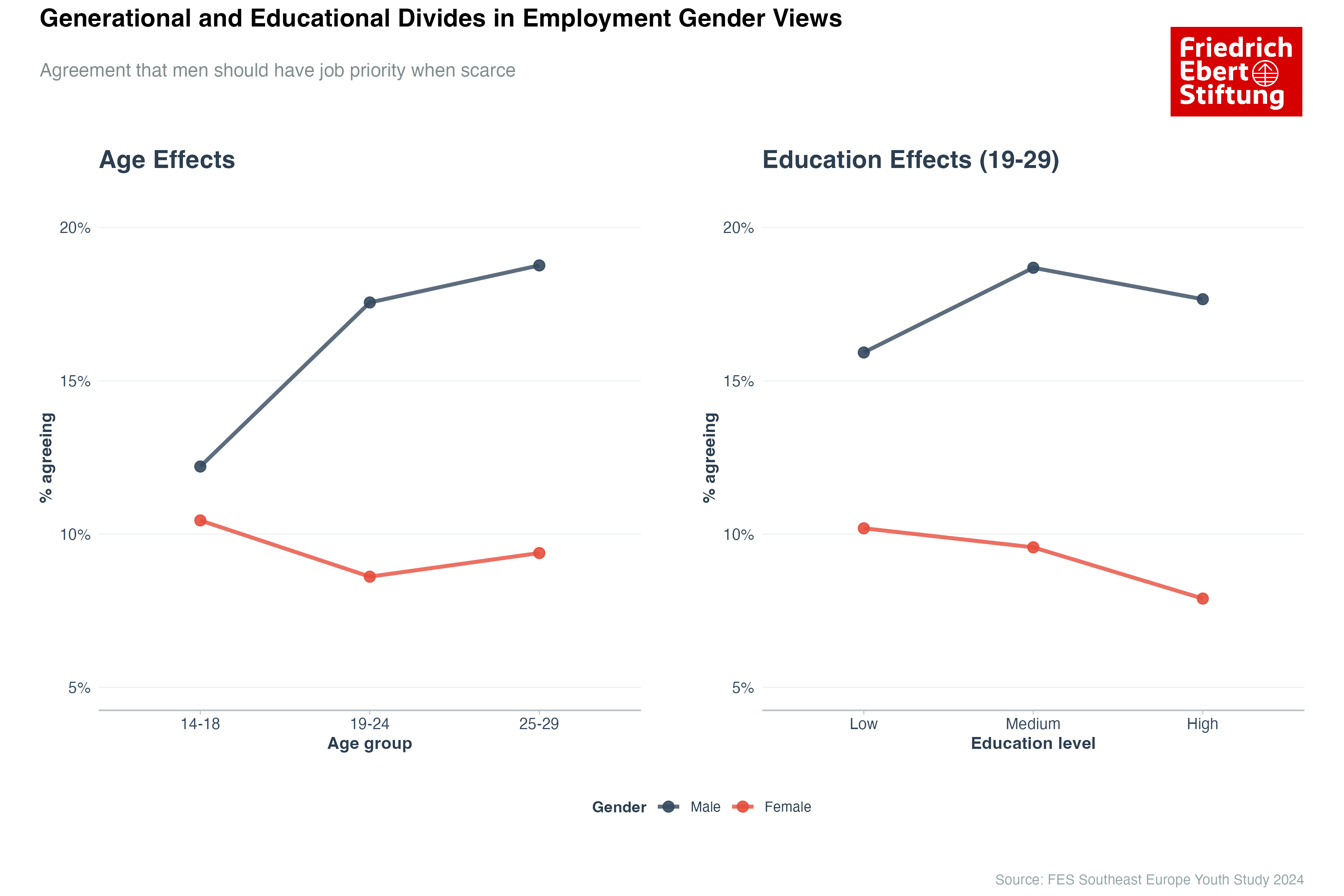 Generational and Educational Divides in Employment Gender Views