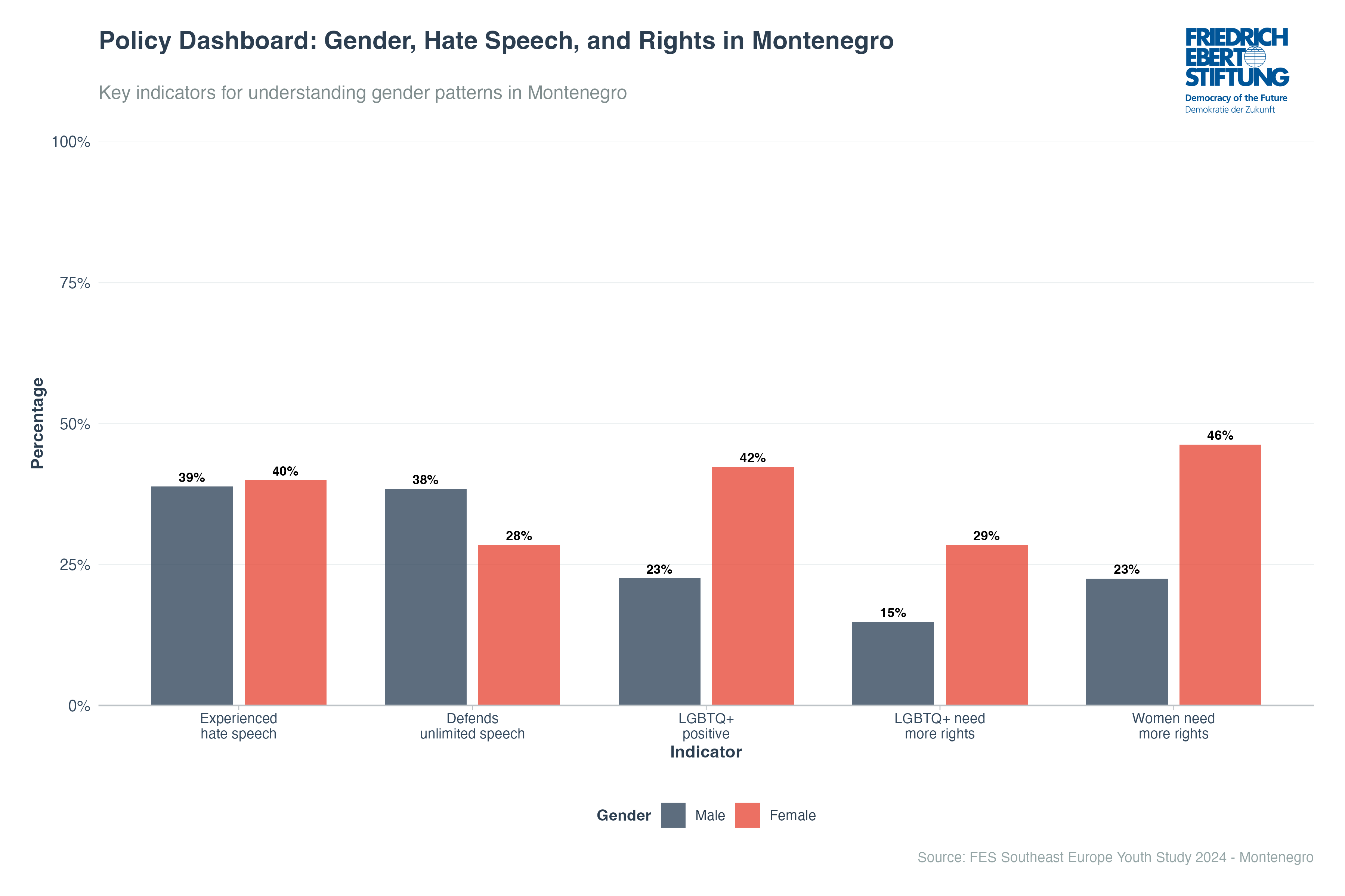 Policy Dashboard: Gender, Hate Speech, and Rights in Montenegro